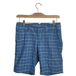 The North Face Women’s Blue Plaid Bermuda Hiking Outdoor Shorts W-558 Sz 4
